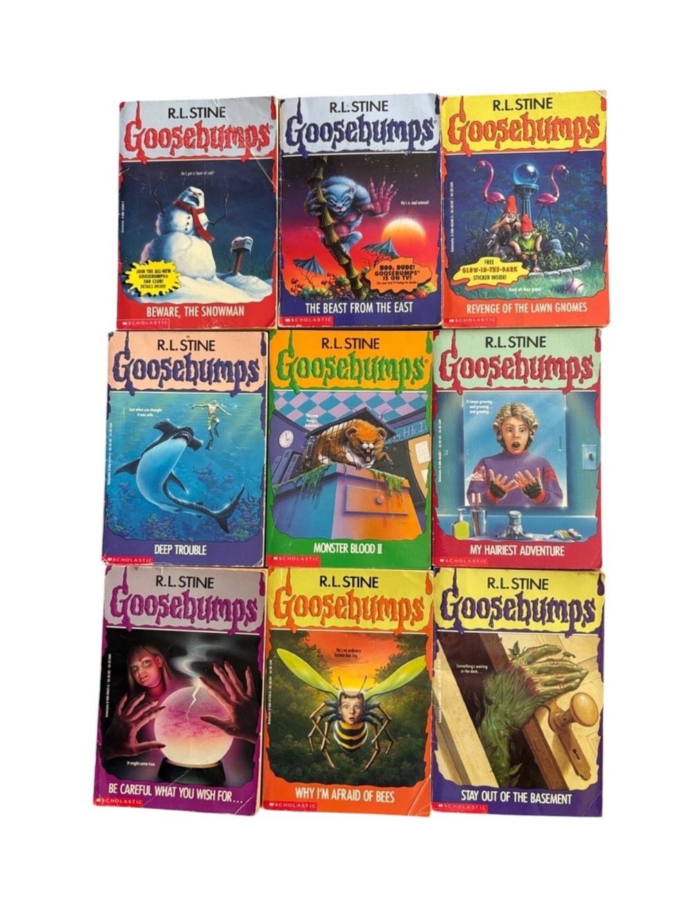 Original 90’s Goosebumps 9 Books  lot First Scholastic Printing 🎃 Vintage